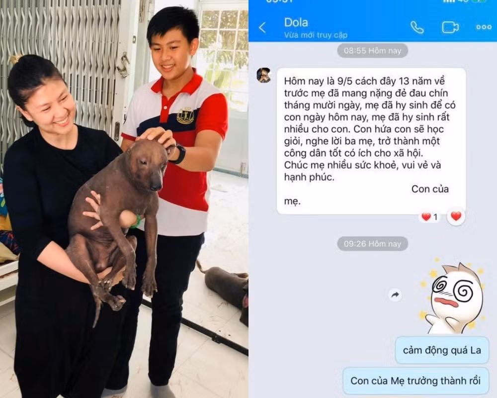 Kim Thu xuc dong truoc hanh dong cua con trai dung ngay sinh nhat