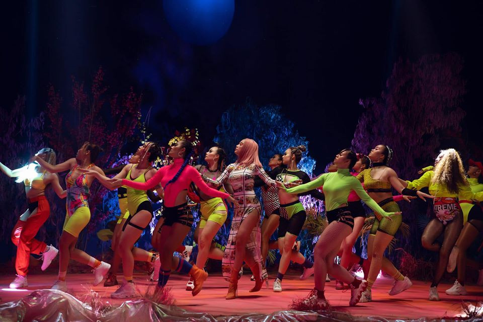 Nhiều ý kiến chỉ trích bộ trang phục của Hoàng Thùy Linh phản cảm, giống trường hợp nữ ca sĩ Mỹ Kacey Musgraves mặc áo dài không quần cách đây không lâu.