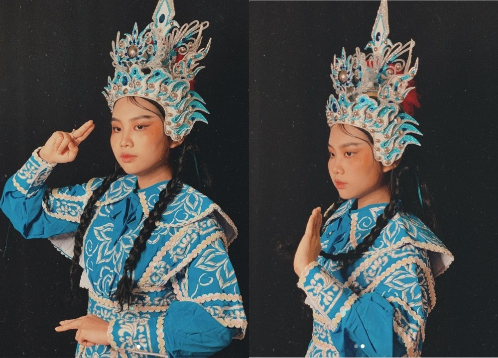 Phương Mỹ Chi chia sẻ ảnh chụp cũ khi cô tham gia “Gương mặt thân quen” và hóa thân thành NSƯT Diệu Hiền trong trích đoạn cải lương “Nhụy Kiều tướng quân”.