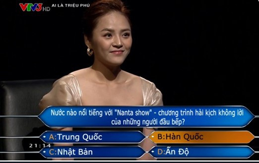 Thu Quynh tham gia Ai la trieu phu, nhe nhang bo tui 22 trieu dong