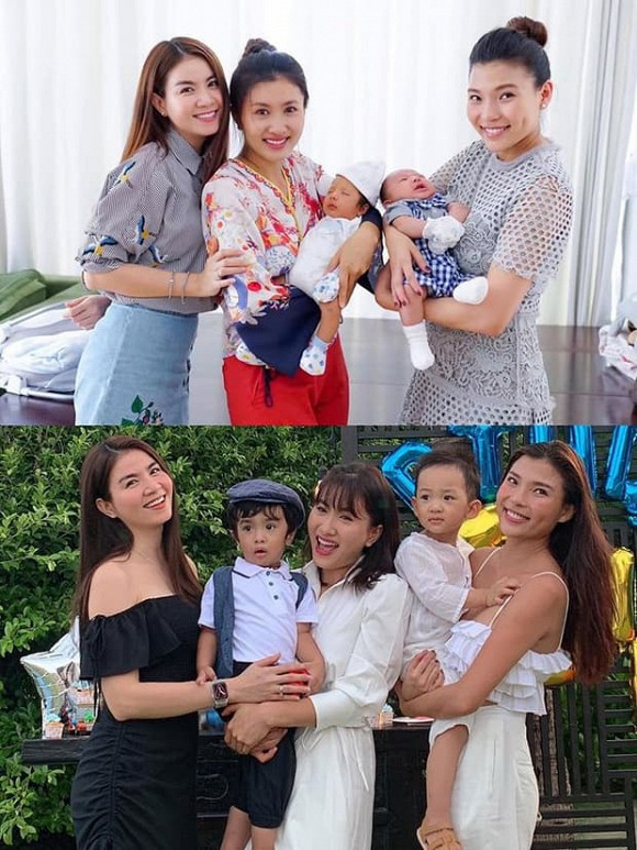 Kha Ly - Nguyệt Ánh - Thuý Diễm là hội bạn thân thiết từ khi tham gia "Cổng mặt trời". Dù hiện tại mỗi người đã có gia đình riêng nhưng hội bạn luôn sẵn sàng có mặt để hội tụ vào những dịp quan trọng.