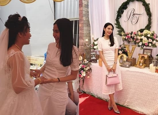 Qua dam cuoi, Thuy Tien lam dieu bat ngo voi co dau chu re-Hinh-4