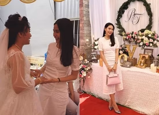 Qua dam cuoi, Thuy Tien lam dieu bat ngo voi co dau chu re-Hinh-4