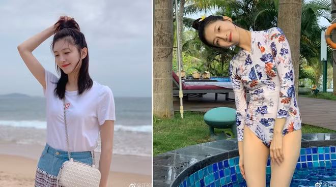 Nhan sắc trẻ trung hơn tuổi thật của Giang Sơ Ảnh. Tuổi 34 vẫn chưa có nơi chốn nương tựa, cô được xếp vào những mỹ nhân độc thân đắt giá của showbiz Hoa ngữ. Ảnh: Weibo.