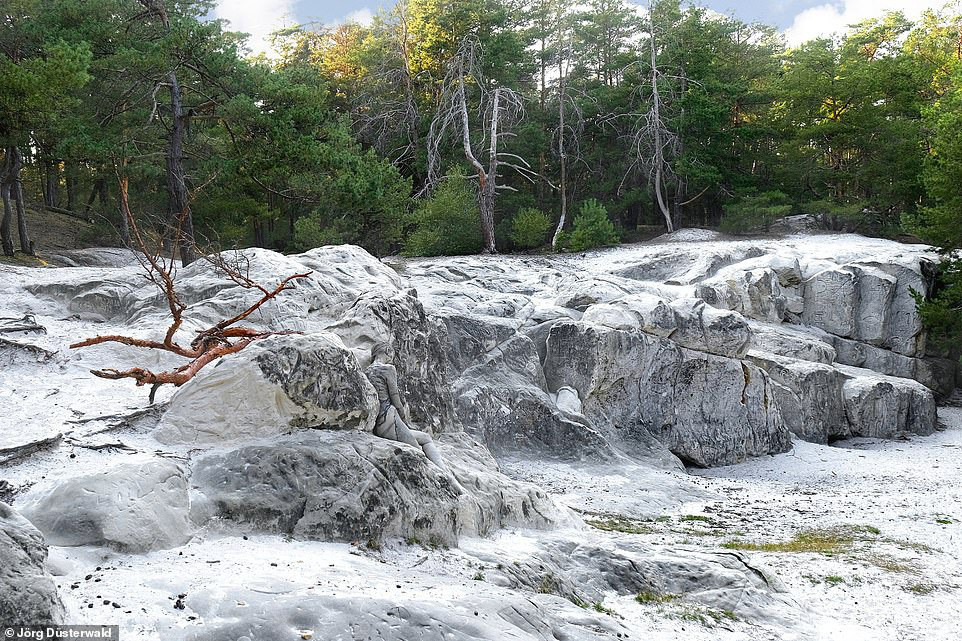 Để có được hiệu ứng "đánh lừa" thị giác người nhìn, nghệ sĩ Jörg Düsterwald mất khoảng vài giờ đồng hồ cho mỗi bức ảnh.
