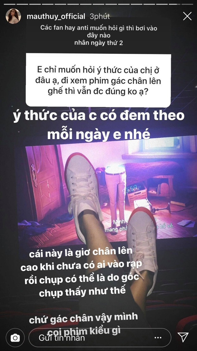 Bi chi trich vi anh gac chan trong rap phim, Mau Thuy noi gi?-Hinh-2
