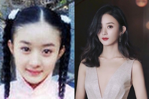 Triệu Lệ Dĩnh cũng là một trong những diễn viên không ngại khoe hình thời thơ ấu để chứng minh nhan sắc “không đụng dao kéo”. Sống mũi cao thẳng và khuôn mặt bầu bĩnh từ tấm bé đã báo hiệu một mỹ nhân tương lai. Và cũng không khó để thấy nữ diễn viên sau khi “trổ mã” có phần xinh đẹp hơn rất nhiều.