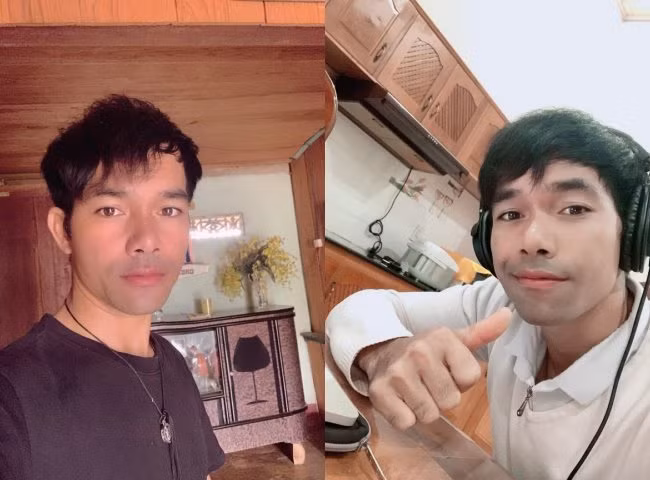 Anh sống trong căn nhà khang trang, đầy đủ tiện nghi, phòng khách và phòng bếp đều được trang trí bằng gỗ.