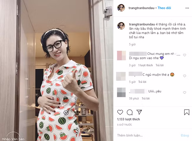 Trang Tran dinh chinh thong tin mang bau lan hai: Chi la 