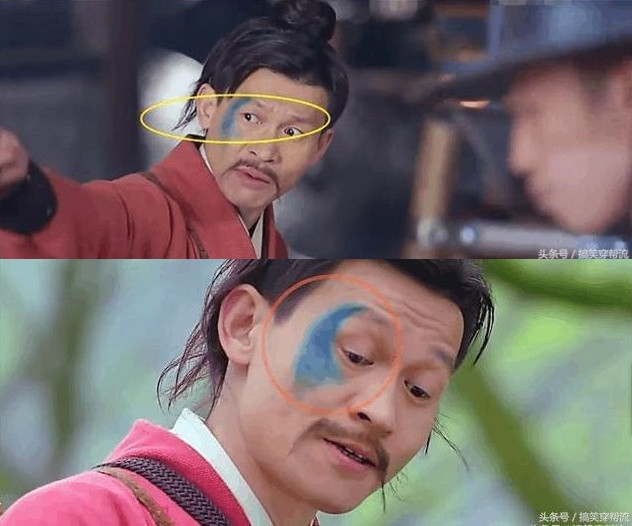 Nhân vật phản diện Đoạn Thiên Đức có vết bớt trên mặt màu xanh. Nhưng trong khi hóa trang vết bớt này lúc to lúc nhỏ, lúc đậm khi nhạt khiến khán giả dễ dàng nhận thấy lỗi sai.