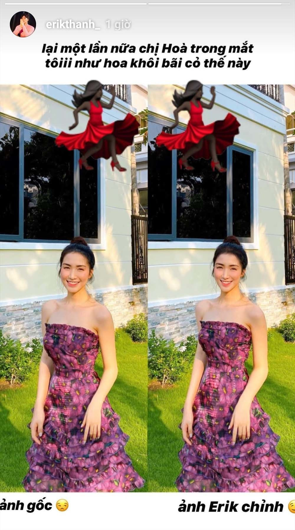 Erik tiếp tục trở thành “trợ thủ đắc lực” trong việc chỉnh sửa hình ảnh “sống ảo” của Hòa Minzy.