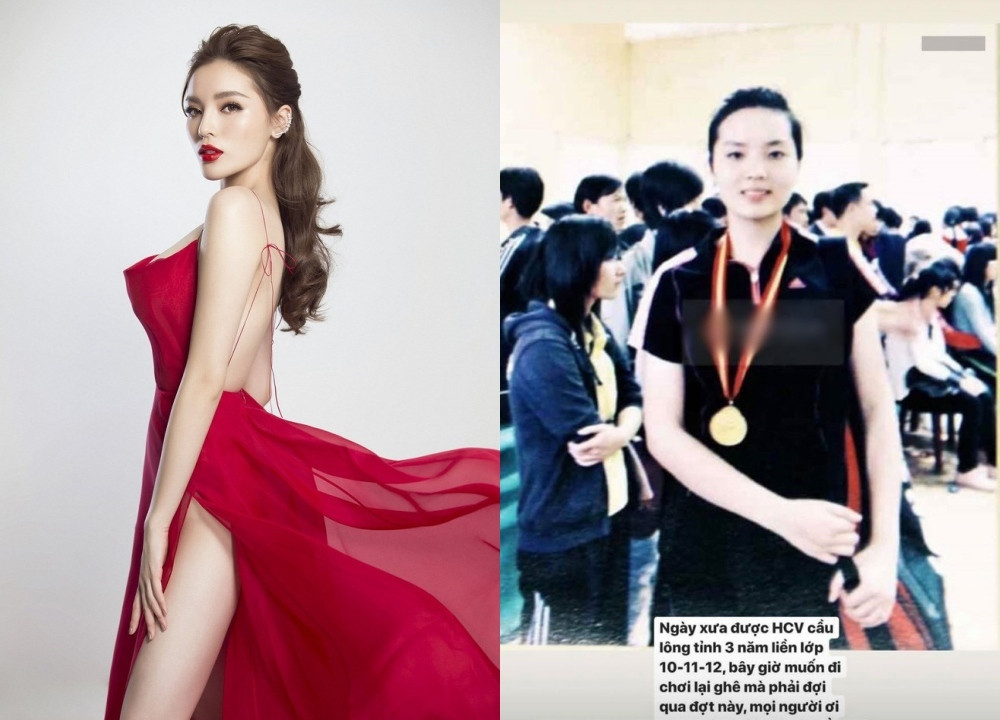 Hoa hậu Kỳ Duyên khoe ảnh chụp từ thời cấp 3 và tiết lộ cô từng đạt huy chương vàng môn cầu lông cấp tỉnh trong 3 năm liên tiếp từ lớp 10 đến lớp 12.