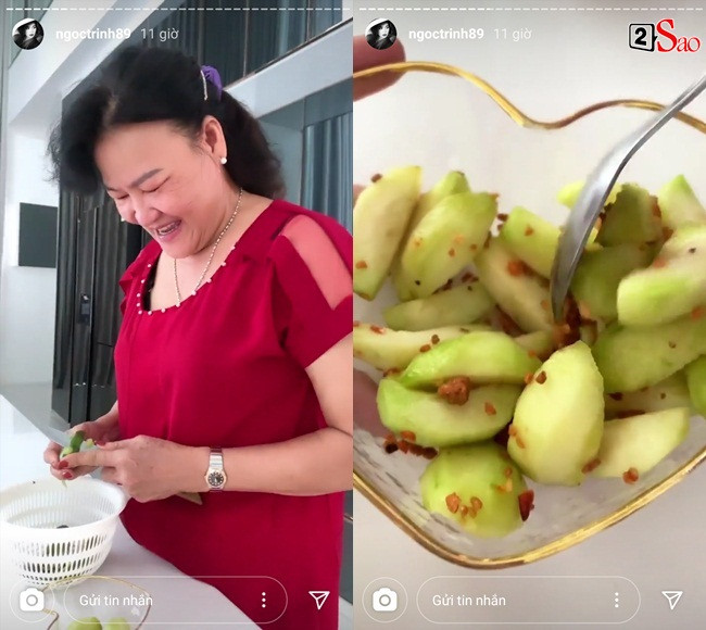 Trong khi mẹ kế gọt cóc và dầm muối ớt cho cô thưởng thức.