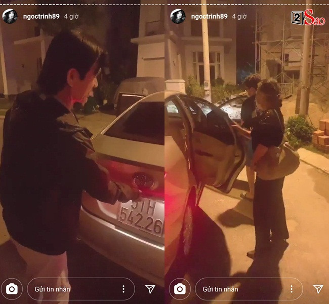 Hình ảnh bố mẹ Ngọc Trinh đánh xe lên thành phố vào ngày 27/7 trước đó.