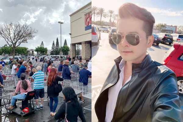 Diễn viên Hoàng Anh cũng kể về chuyện xếp hàng dài chờ mua thức ăn. Không chỉ người Việt, những dân Mỹ chính gốc cũng đang vô cùng lo lắng tình hình thực phẩm khan hiếm trong mùa dịch virus Corona.