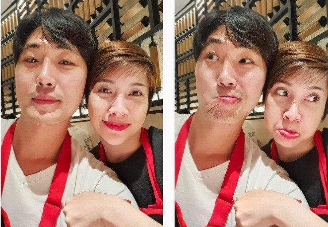 Pha Lê hẹn hò ăn tối cùng bạn trai Hàn Quốc. Nữ ca sĩ hiện được người yêu chăm sóc rất chu đáo vì đang mang thai.