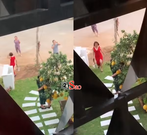 Nhiều người tụ tập trước biệt thự của Ngọc Trinh để chụp hình.