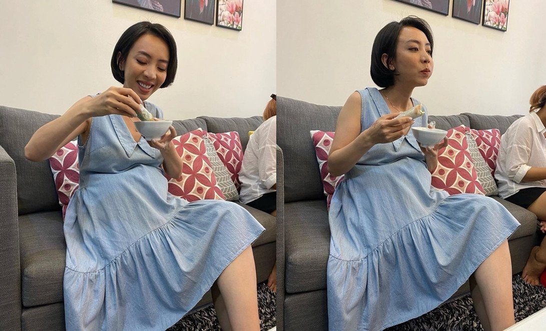 Nghệ sĩ hài Thu Trang đăng ảnh giả bụng bầu với dòng chia sẻ hài hước: "Andy có em".