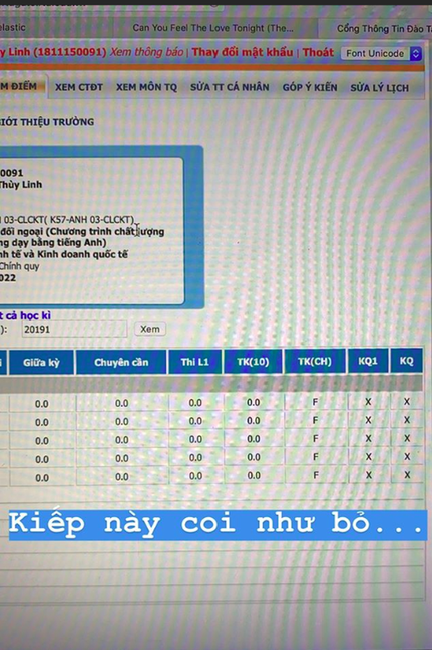 Giat thot bang diem toan 0 cua Hoa hau Luong Thuy Linh