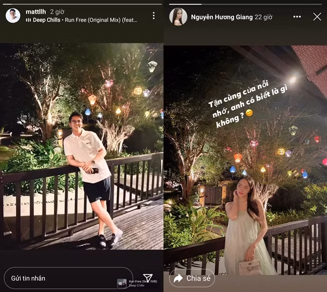  Matt Liu tặng Hương Giang xế hộp khi chưa đầy 3 tháng hẹn hò khiến nhiều người phải nể về độ "chịu chơi". Cũng qua hành động mới nhất của cặp đôi, có thể thấy tình cảm giữa hai người đang tiến triển rất tốt đẹp. Trước đó không lâu, Hương Giang - Matt Liu bị phát hiện "check-in" tại cùng một địa điểm nghỉ dưỡng. Hoa hậu Chuyển giới Quốc tế 2018 khéo bày tỏ tình cảm với đại gia Singapore qua câu chữ đính kèm: "Tận cùng của nỗi nhớ, anh có biết là gì không?".