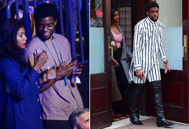 The Sun cho biết Boseman và bà xã hẹn hò từ năm 2015, sau khi paparazzi ghi lại hình ảnh đôi tình nhân cùng có mặt ở sân bay quốc tế Los Angeles. Kể từ lần đó, họ hạn chế xuất hiện trước truyền thông. Mãi đến tháng 6/2017, cả hai cùng đến trường quay Jimmy Kimmel Live!. Ảnh: Backgrid.