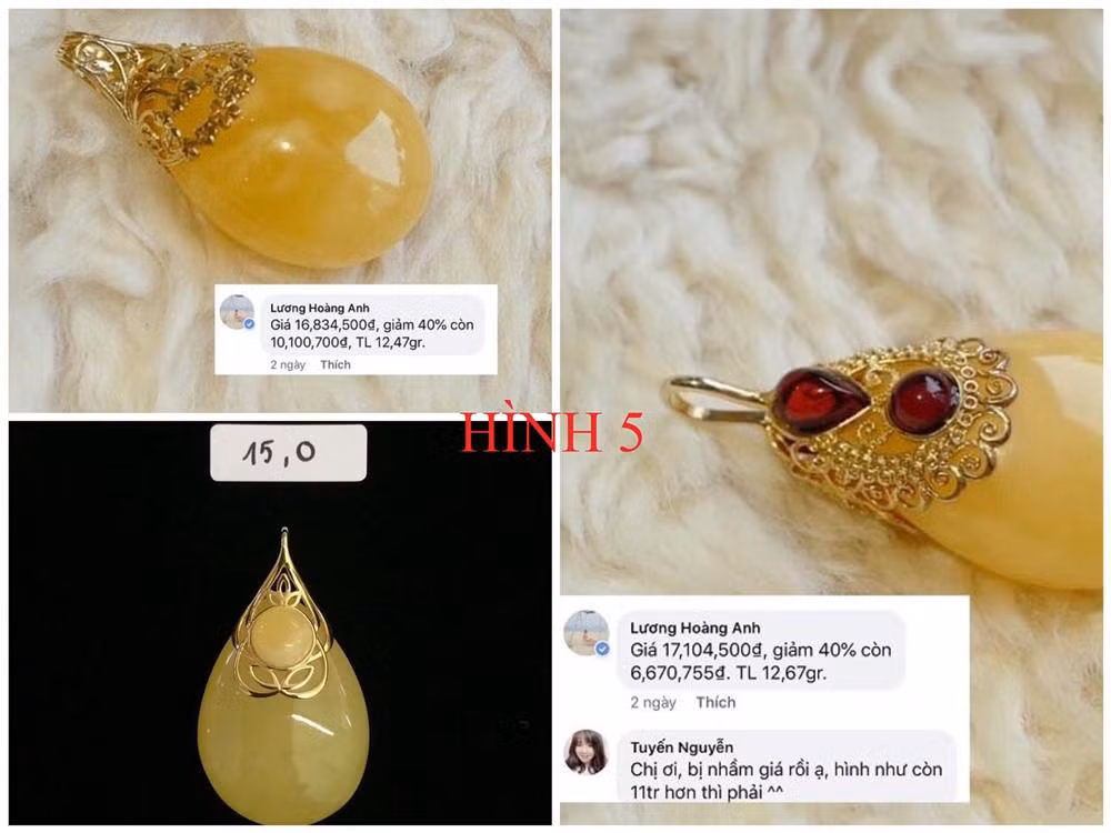 Mặt dây chuyền hổ phách màu butter có giá trên 10 triệu đồng.