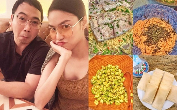 Sau khi kết hôn với chồng đại gia, Lan Khuê trở thành vợ đảm chính hiệu. Cô thường xuyên khoe thành quả bếp núc, nhà cửa, con cái khiến nhiều người không khỏi ngưỡng mộ. Đặc biệt, cựu hoa khôi còn hạnh phúc chia sẻ lên mạng xã hội nhiều khoảnh khắc được chồng nấu ăn cho. Ông xã Lan Khuê khiến dân mạng trầm trồ khi trổ tài vào bếp với nhiều món ăn "đẳng cấp". Lan Khuê hạnh phúc với niềm vui giản dị của vợ chồng cô khi ở nhà: "Hôm nay ai nhập mà ông mập nấu ngon dữ thần. Thật sự pasta mentaiko, pasta fettuccine cá chẽm với cucumber salad ổng làm vị ngon như nhà hàng. Chuyện gì đã xảy ra".