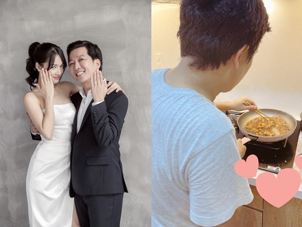 Danh sách những ông chồng đảm của các mỹ nhân Việt không thể thiếu được cái tên Trường Giang. Nữ diễn viên Nhã Phương thường xuyên chia sẻ hình ảnh chồng vào bếp nấu nướng cùng hàng loạt món ăn được trình bày sành điệu như ở nhà hàng. Dù vợ đang tích cực tập luyện giữ dáng nhưng nam danh hài lại thường xuyên làm đồ ngon bồi bổ cho cô vào giữa đêm khiến Nhã Phương phải kêu trời: "Cứ đêm về... Anh muốn em sống sao?". Thực đơn của "Mười Khó" làm cho vợ gồm rất nhiều món thượng hạng như: Cá tuyết áp chảo với tôm thiên nhiên, salad ức gà nướng teriyaki, cá chiên giòn kiểu KFC và khoai tây...