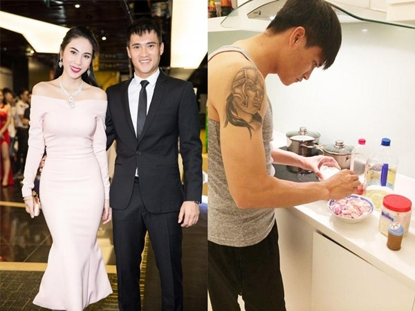 Nhắc đến những "ông chồng vàng" của mỹ nhân Việt, không thể không nhắc đến Công Vinh. Bên cạnh sự nghiệp sân cỏ tỏa sáng, Công Vinh còn nổi tiếng là người yêu vợ thương con. Đặc biệt, những khoảnh khắc cựu cầu thủ nổi tiếng xăn tay áo vào bếp chuẩn bị bữa cơm cho vợ con luôn khiến công chúng xuýt xoa. Mặc dù Thủy Tiên nổi tiếng là vợ đảm, nhưng Công Vinh vẫn thường xuyên nấu nướng để cho vợ được nghỉ ngơi. Vừa qua, khi Thủy Tiên phải mổ răng hàm, Công Vinh đã tâm lý vào bếp làm sinh tố chuối cho vợ. Ông xã Thủy Tiên khẳng định rằng: "Người đàn ông của gia đình phải biết vào bếp nấu ăn".