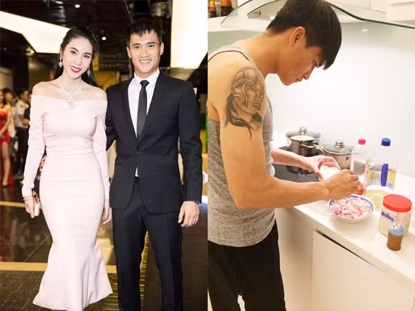 Nhắc đến những "ông chồng vàng" của mỹ nhân Việt, không thể không nhắc đến Công Vinh. Bên cạnh sự nghiệp sân cỏ tỏa sáng, Công Vinh còn nổi tiếng là người yêu vợ thương con. Đặc biệt, những khoảnh khắc cựu cầu thủ nổi tiếng xăn tay áo vào bếp chuẩn bị bữa cơm cho vợ con luôn khiến công chúng xuýt xoa. Mặc dù Thủy Tiên nổi tiếng là vợ đảm, nhưng Công Vinh vẫn thường xuyên nấu nướng để cho vợ được nghỉ ngơi. Vừa qua, khi Thủy Tiên phải mổ răng hàm, Công Vinh đã tâm lý vào bếp làm sinh tố chuối cho vợ. Ông xã Thủy Tiên khẳng định rằng: "Người đàn ông của gia đình phải biết vào bếp nấu ăn".