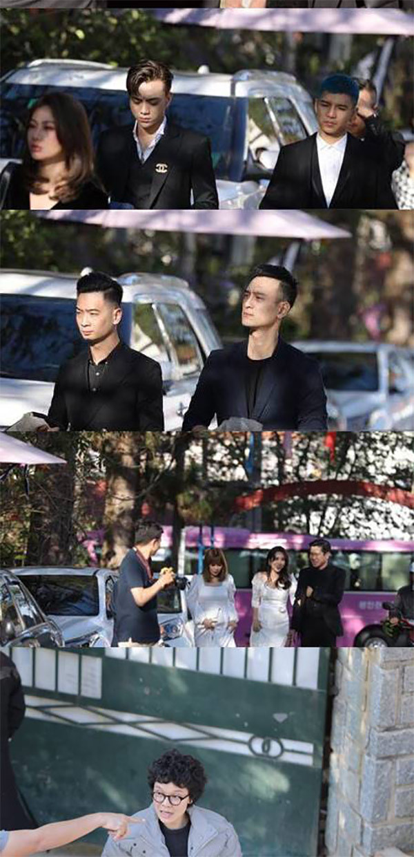 Các khách mời di chuyển đến tiệc cưới buổi chiều nay.