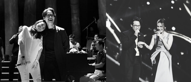 Một trong những đồng nghiệp nữ được nhiều fan ghép đôi với Hà Anh Tuấn nhất trong thời gian gần đây là Mỹ Tâm. Cặp đôi thường xuyên có hành động thân mật trên sân khấu khiến tin đồn ngày càng rầm rộ.