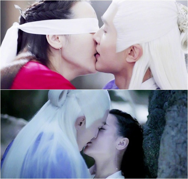 Cảnh Phượng Cửu bị người yêu cắn tới rách môi cũng gây sốt trên MXH ở Trung Quốc. Đây là bộ phim dài tập hiếm hoi người đẹp Tân Cương có nhiều cảnh thân mật với bạn diễn nam như vậy.