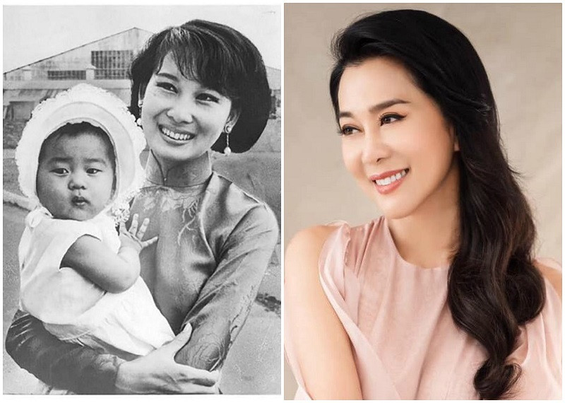 Trong loạt ảnh Kỳ Duyên lúc nhỏ, MC gạo cội là cô bé bầu bĩnh, dễ thương, lúc nào cũng quấn mẹ. Theo năm tháng, cô lớn lên, vẻ bầu bĩnh không còn, thay vào đó là vẻ đẹp thừa hưởng từ mẹ ruột là bà Đặng Tuyết Mai - mỹ nhân từng là biểu tượng nhan sắc của Sài Gòn một thuở.