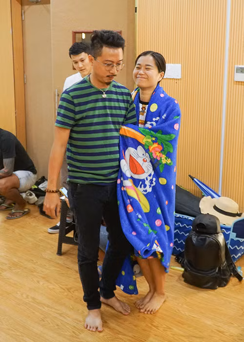 Ông xã của Lâm Vỹ Dạ cũng góp mặt trong Táo Xuân 2020. Hứa Minh Đạt vào vai Bắc Đẩu bên cạnh Nam Tào - Lê Dương Bảo Lâm.