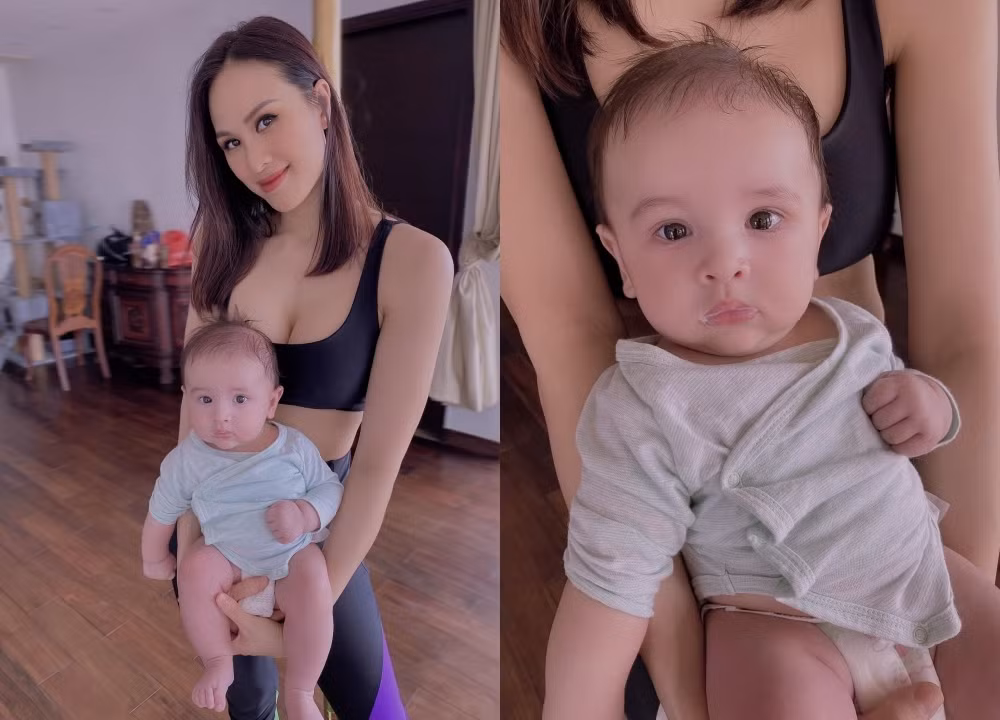 MC Phương Mai khoe ảnh con trai hơn 3 tháng tuổi.