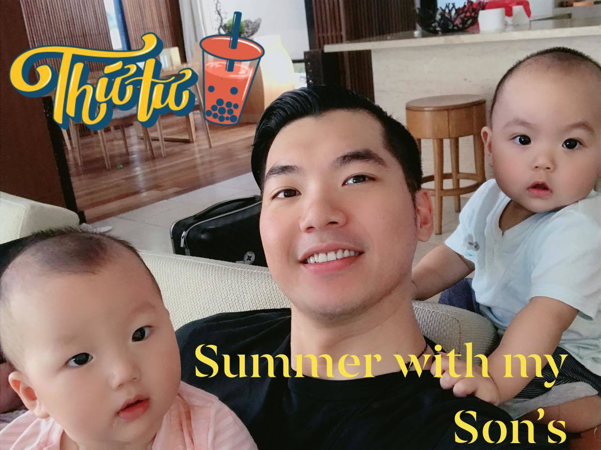 Trương Nam Thành dành thời gian bên vợ con.