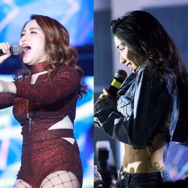 Trước đây, Hòa Minzy từng tự hào chia sẻ thành quả giảm cân với vòng eo con kiến của mình như thế này cơ mà.