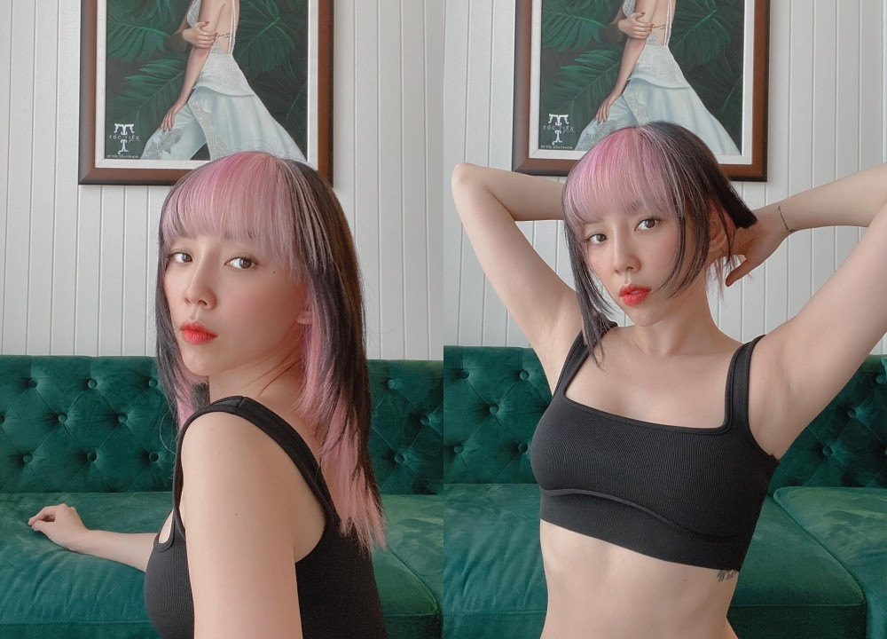 Tóc Tiên khoe kiểu tóc mới đầy táo bạo.