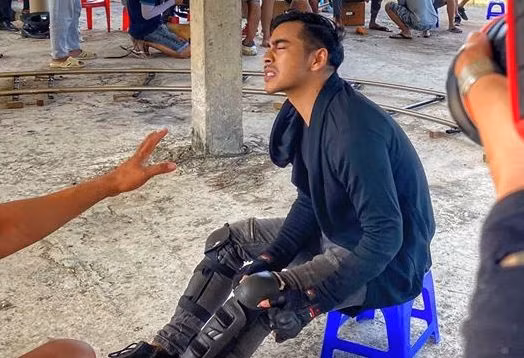 Dien vien Thanh Binh bi chan thuong nang khi quay canh nhay cao 2m