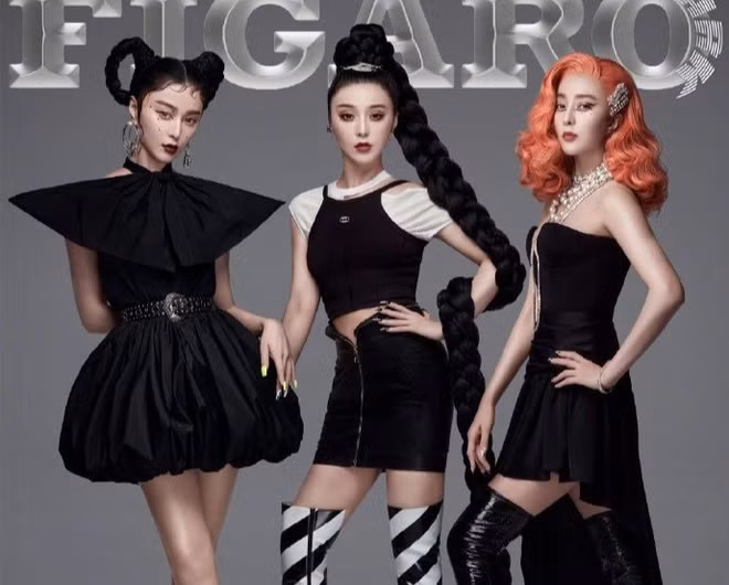 Bộ ảnh Phạm Băng Băng chụp bởi nhiếp ảnh gia Lương Hằng Dật không có concept quá ấn tượng. Với mục đích dồn sự chú ý đến nữ diễn viên, phông nền được sử dụng mang sắc xám đơn điệu. Ảnh: Madame Figaro.