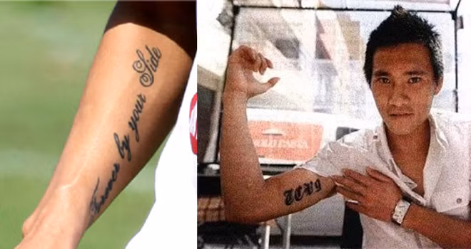 Tiền đạo xứ Nghệ cũng rất ưa chuộng những hình xăm. Tuy nhiên, hình xăm của Công Vinh thường khá kín đạo và ít khi lộ ra ngoài. Nhưng nhiều fan tinh mắt đã phát hiện ra Công Vinh có một hình xăm ngọt ngào dành tặng cho bà xã Thủy Tiên. Đó là dòng chữ: "TCV9", trong đó, "T" là dành cho ca sĩ Thủy Tiên và "CV9" là tên và số áo thi đấu của anh.