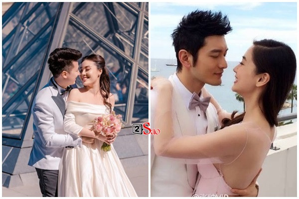 Cả hai đám cưới của hai cặp đôi đều rất xa hoa với sự "chịu chi" từ ảnh cưới đến hôn lễ nhưng có một sự trùng hợp ngẫu nhiên là cả 2 mối tình đều xảy ra lục đục. Nếu như Âu Hà My trải qua nhiều cay đắng với cuộc hôn nhân khi bắt gian tại trận thì Angela Baby và Huỳnh Hiểu Minh cũng liên tục vướng nghi án ly hôn.