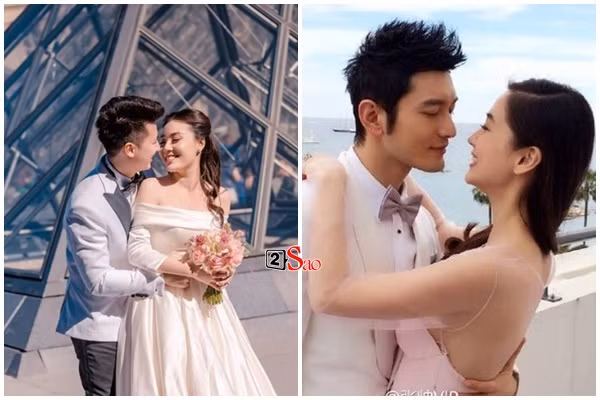 Cả hai đám cưới của hai cặp đôi đều rất xa hoa với sự "chịu chi" từ ảnh cưới đến hôn lễ nhưng có một sự trùng hợp ngẫu nhiên là cả 2 mối tình đều xảy ra lục đục. Nếu như Âu Hà My trải qua nhiều cay đắng với cuộc hôn nhân khi bắt gian tại trận thì Angela Baby và Huỳnh Hiểu Minh cũng liên tục vướng nghi án ly hôn.