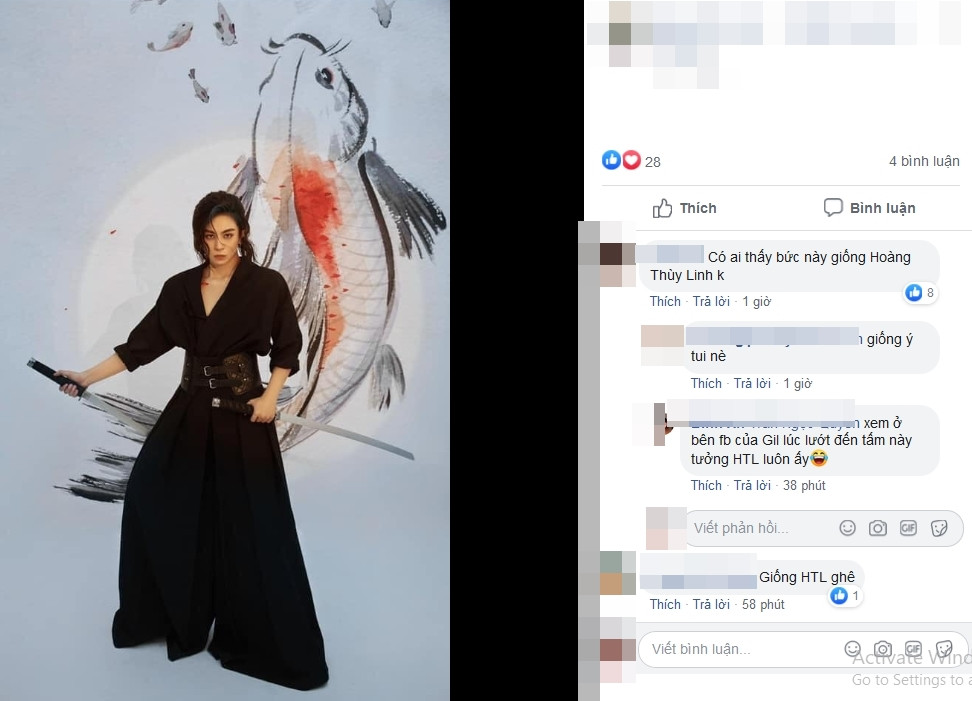 Bộ ảnh chụp theo concept võ sĩ Nhật Bản của Gil Lê lan truyền mạnh trên MXH. Nhiều người ngỡ ngàng khi thấy gương mặt ngôi sao sinh năm 1991 có nhiều nét tương đồng với Hoàng Thùy Linh - nữ ca sĩ đang vướng nghi án tình đồng giới với Gil. Cư dân mạng cho rằng cả hai có tướng phu thê.