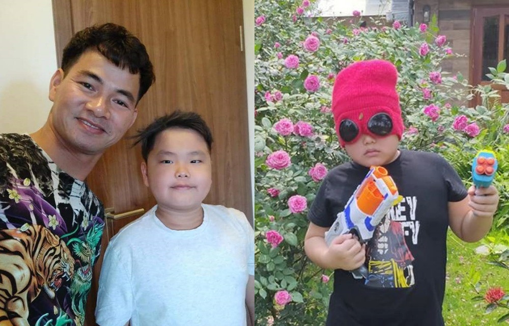 Danh hài Xuân Bắc chia sẻ hình ảnh cậu con trai hài hước hóa trang thành siêu nhân để chiến đấu với “kẻ thù” Corona.