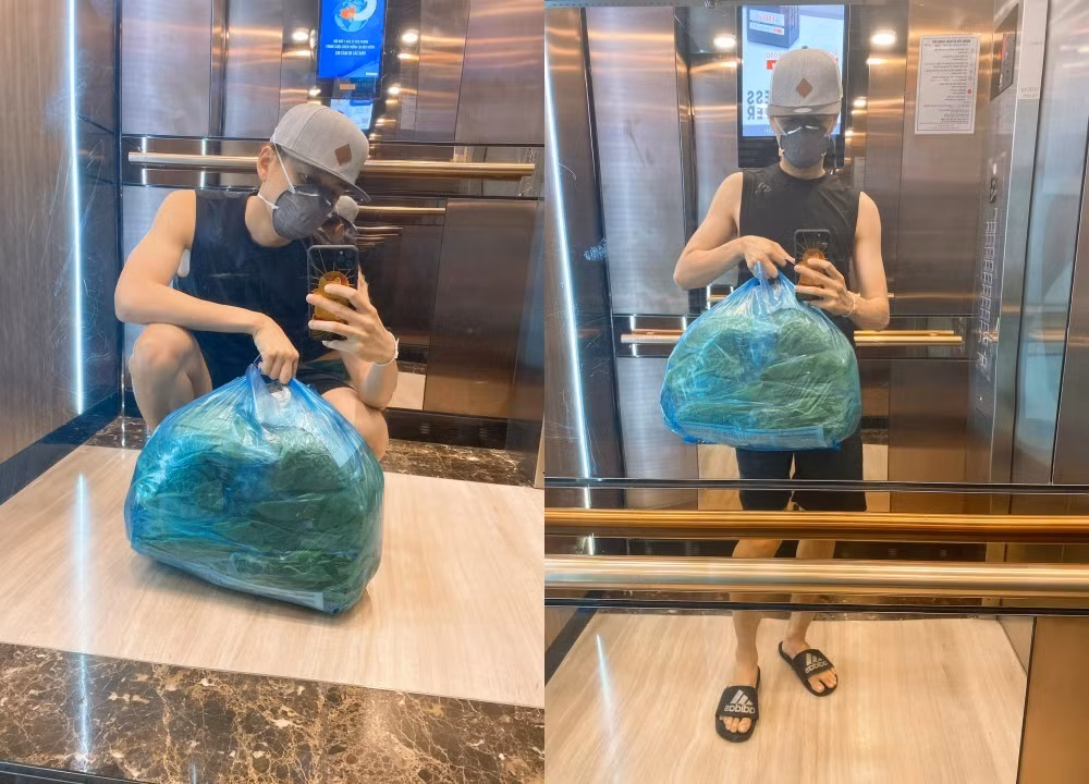 Ngô Kiến Huy khoe món quà “cây nhà lá vườn” mà anh nhận được từ đạo diễn “Cua lại vợ bầu” Nhất Trung. Nam ca sĩ dí dỏm viết: “Cám ơn anh Đoàn Nhất Trung đã gửi em 1 “ít” rau thuỷ canh để ăn!”.