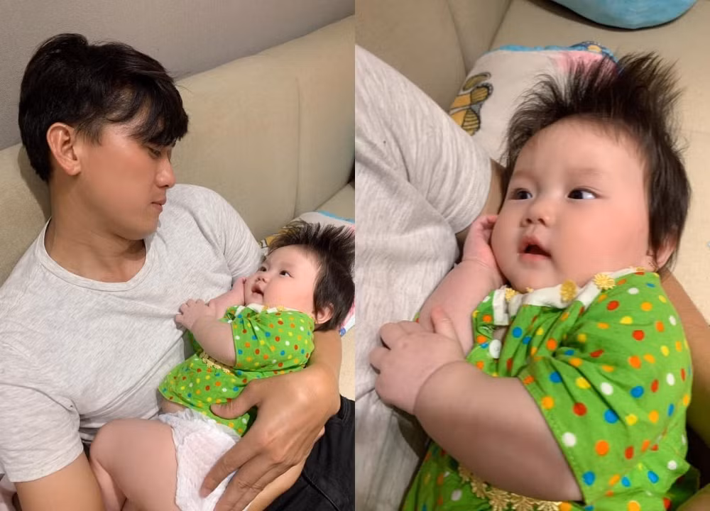 Quách Ngọc Tuyên khoe ảnh cận mặt của con gái bụ bẫm, đáng yêu của mình.