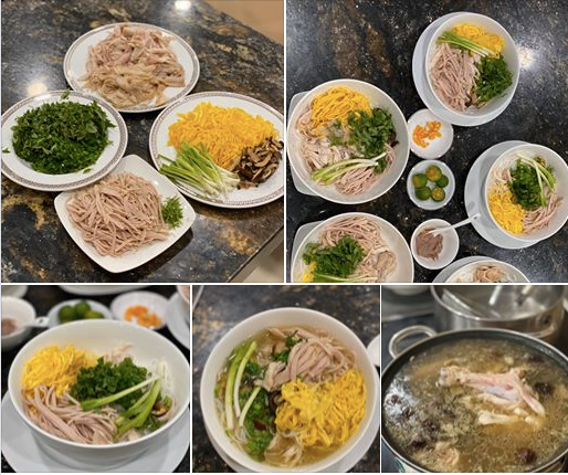 Ca sĩ Phạm Thu Hà nấu bún thang - đặc sản của người Hà Nội.