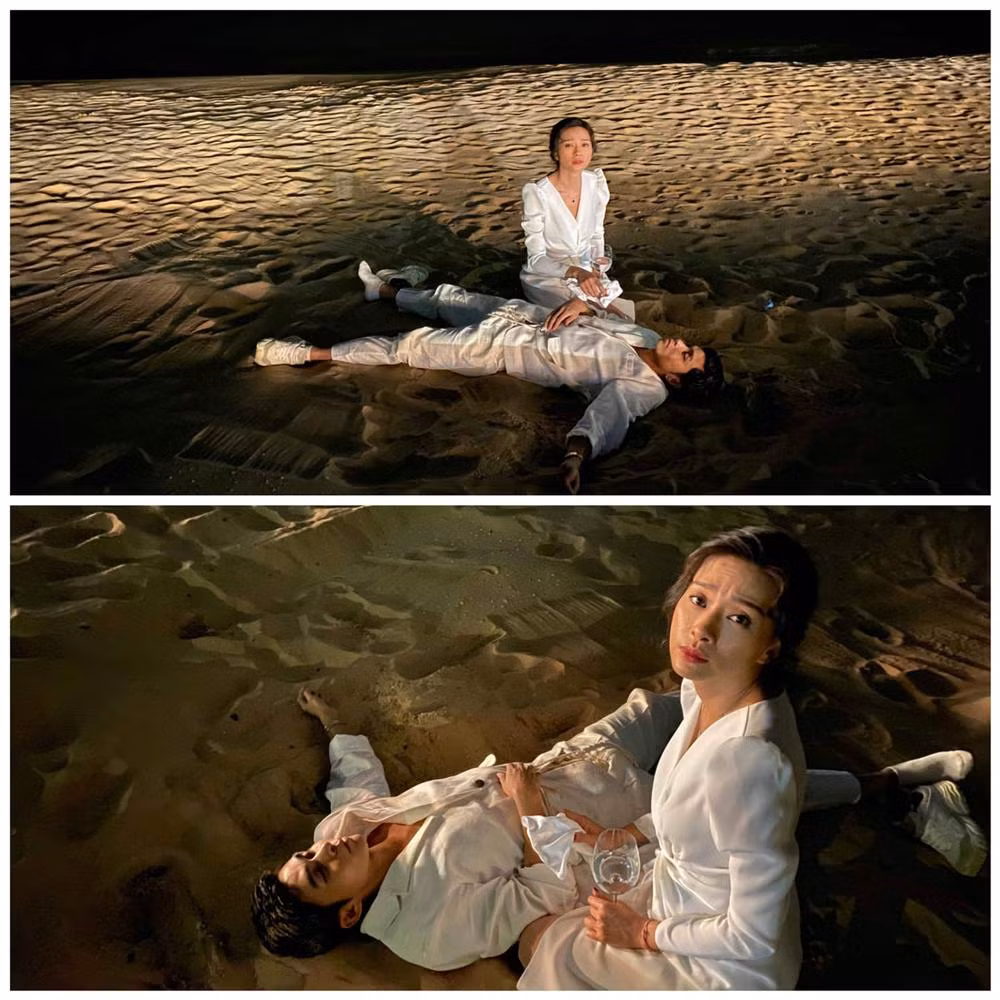 Jun Phạm với hình ảnh để đời khi đi ăn cưới Đông Nhi vào tháng 11 năm ngoái. Sau khi nhậu nhẹt, anh rủ người chị thân thiết là Ngô Thanh Vân ra bờ biển tâm sự, nhưng chính mình lại bất tỉnh nhân sự.